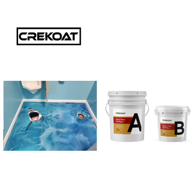 Glanzende epoxyhars vloercoating geharde naadloze 3D vloercoating