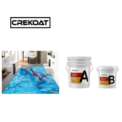 Niet-giftig epoxyhars vloercoating lage geur 3D vloer epoxy verf Langlevend