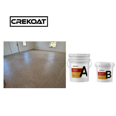 Decoratieve vloercoating van epoxyhars met een laag VOC-gehalte