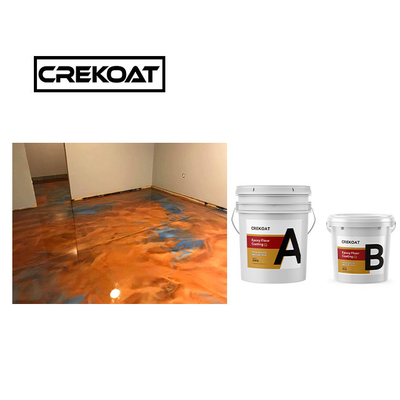 1 mm zelfnivellerende metalen epoxy vloercoating geel kleuren lage geur Eco-vriendelijk