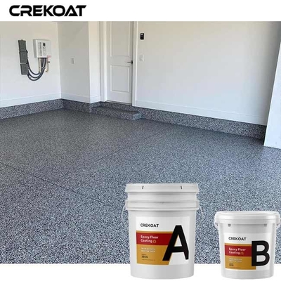 De kleurrijke Vloer die van de Vlokken Epoxyhars Marmeren Granietverschijning voor Garage met een laag bedekt