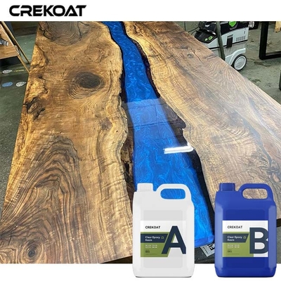Epoxy met een kristalhelder dekmantel behoudt het hout met een heldere rand