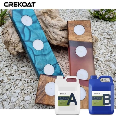 Waterval als heldere epoxy hars finish weerstaat geel gaan in de tijd
