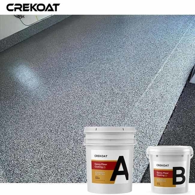 Meerdere die de Blauwe Deklaag plakken die van de Vlok Epoxyvloer Durability Naturally DE Foaming mengen