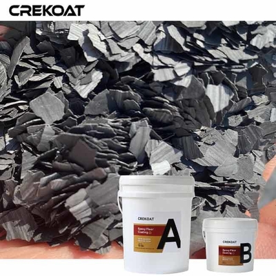 Hoogglanzende epoxy-vlokvloercoating op bestaande betonnen oppervlakken