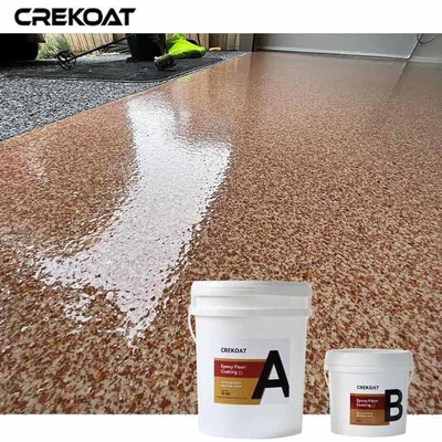 Epoxy vloerlak met een laag VOC-gehalte biedt een unieke mix van veelkleurige vlokken