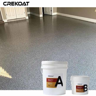 Prachtige polyaspartic vloercoating aanpasbare vlokken look met vinyl verf chips