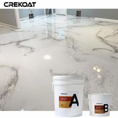 Naadloze gladde afwerking Metalen epoxy vloercoating Creëer uniek marmeren effect