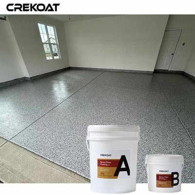 Garageverf met vlokken epoxyhars en polyaspartic coatings