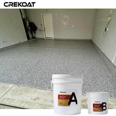 Garageverf met vlokken epoxyhars en polyaspartic coatings