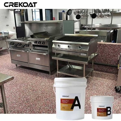 Vochtbestendige epoxy-vloercoating met vlokken