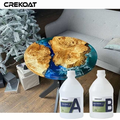Diep gieten van epoxyhars creëert oceaan-achtige effecten in meubels