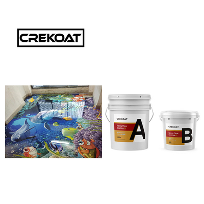 Borstel Hoge glans Epoxy vloerverf Ontfoonend Decoratieve vloercoating Reinigbaar
