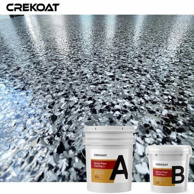 Meerdere die de Blauwe Deklaag plakken die van de Vlok Epoxyvloer Durability Naturally DE Foaming mengen